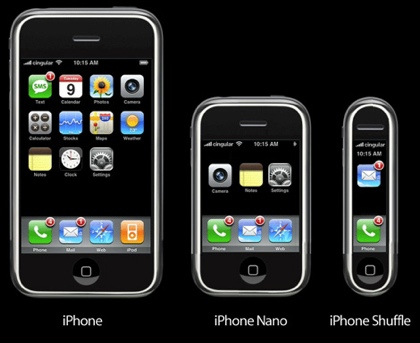 Prototipos del iPhone Nano y Shuffle