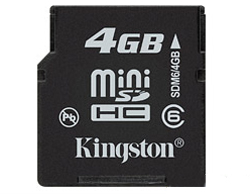 Kingston y sus memorias miniSDHC de 4GB